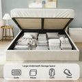 Artiss DOUBLE Bed Frame Gaslift Storage Boucle White Wooden