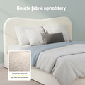 Artiss DOUBLE Bed Frame Gaslift Storage Boucle White Wooden