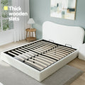 Artiss DOUBLE Bed Frame Gaslift Storage Boucle White Wooden