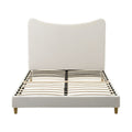 Artiss Double Bed Frame with Boucle Headboard, Beige, 300kg Capacity