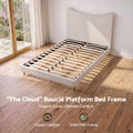 Artiss Double Bed Frame with Boucle Headboard, Beige, 300kg Capacity
