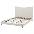 Artiss King Bed Frame with Boucle Headboard, Beige, 300kg Capacity