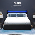 Artiss DOUBLE Bed Frame LED Black 4 Storage Drawers
