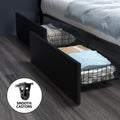 Artiss QUEEN Bed Frame LED 4 Drawers Black Storage