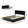 Artiss Queen Bed Frame LED 4 Drawers Black Storage