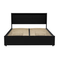 Artiss Queen Bed Frame LED 4 Drawers Black Storage