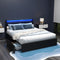 Artiss Queen Bed Frame LED 4 Drawers Black Storage