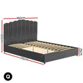 Artiss Velvet Bed Frame Double Grey FION