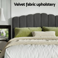 Artiss Velvet Bed Frame Double Grey FION