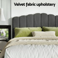 Artiss KING Bed Frame Velvet Grey
