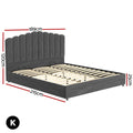 Artiss King Bed Frame Velvet Grey
