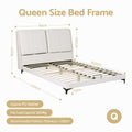Artiss Queen Size Bed Frame with Adjustable Headboard, PU Leather
