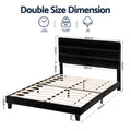 Artiss DOUBLE Bed Frame Upholstered Velvet Geometric Headboard Black