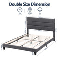 Artiss DOUBLE Bed Frame Upholstered Charcoal Grey Linen Headboard