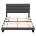 Artiss DOUBLE Bed Frame Upholstered Charcoal Grey Linen Headboard