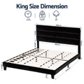 Artiss KING Bed Frame Black Velvet Upholstered Platform Geometric