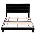 Artiss QUEEN Bed Frame Upholstered Velvet Black Geometric Head