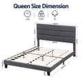 Artiss QUEEN Bed Frame Upholstered Charcoal Grey Linen Headboard