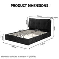 Artiss Queen Bed Frame with Horizontal Gas Lift Storage with LED Light USB Type-C Charging Station Black Velvet