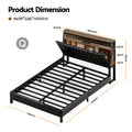 Artiss Queen Bed Frame LED Storage Headboard Charging Black