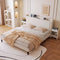 Artiss Double Bed Frame with USB Charging and Side Storage Shelves Beige