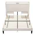 Artiss Double Bed Frame with USB Charging and Side Storage Shelves Beige