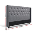Artiss KING Bed Head Headboard Grey Fabric LUCA
