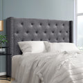 Artiss QUEEN Bed Headboard Fabric Grey LUCA