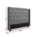 Artiss QUEEN Bed Headboard Fabric Grey LUCA