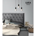 Artiss QUEEN Bed Headboard Fabric Grey LUCA