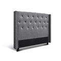 Artiss QUEEN Bed Headboard Fabric Grey LUCA