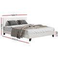 Artiss DOUBLE Bed Frame Boucle Grey 140cm