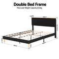 Artiss DOUBLE Bed Frame Upholstered Velvet Adjustable Headboard Black