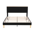 Artiss DOUBLE Bed Frame Upholstered Velvet Adjustable Headboard Black