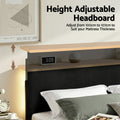 Artiss DOUBLE Bed Frame Upholstered Velvet Adjustable Headboard Black