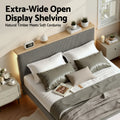 Artiss DOUBLE Bed Frame Upholstered Grey Velvet Adjustable Headboard