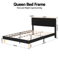 Artiss QUEEN Bed Frame Upholstered Headboard Mood Lighting Black Velvet