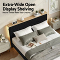 Artiss QUEEN Bed Frame Upholstered Headboard Mood Lighting Black Velvet