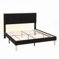 Artiss QUEEN Bed Frame Upholstered Headboard Mood Lighting Black Velvet