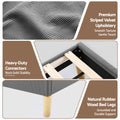 Artiss QUEEN Bed Frame Upholstered Grey Velvet LED Headboard