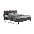 Artiss DOUBLE Bed Frame Charcoal TINO