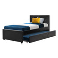 Artiss King Single Trundle Daybed Frame Black