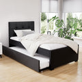 Artiss King Single Trundle Daybed Frame Black