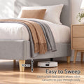 Artiss Single Bed Frame with Headboard, Faux Linen Fabric Grey