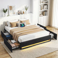 Artiss DOUBLE Bed Frame Storage Drawers RGB Lights Charging Station