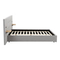 Artiss King Bed Frame with Wide Headboard, Floating Shelves and USB Grey