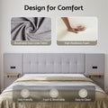 Artiss King Bed Frame with Wide Headboard, Floating Shelves and USB Grey