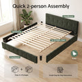 Artiss QUEEN Bed Frame Chenille Upholstered Heavy Duty Platform Base Green