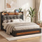 Artiss Double Bed Frame Gas Lift Storage LED Headboard Shelf Charger