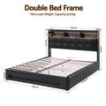 Artiss Double Bed Frame Gas Lift Storage LED Headboard Shelf Charger